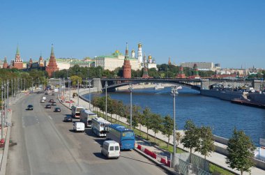 Cityscape ile Moskova Kremlin, Moskova, Rusya Federasyonu