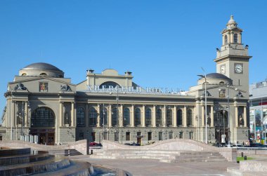 Moskova, Rusya - 31 Ağustos 2017: Kievsky tren istasyonu inşası