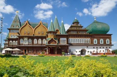 Moskova, Rusya - 9 Ağustos 2017: Palace, Çar Alexei Mikhailovich Kolomenskoye içinde