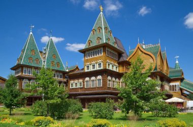 Moskova, Rusya - 9 Ağustos 2017: Palace, Çar Alexei Mikhailovich Kolomenskoye içinde
