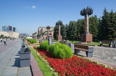 Moskova, Rusya - 31 Ağustos 2017: Zafer Park Poklonnaya tepe üzerinde