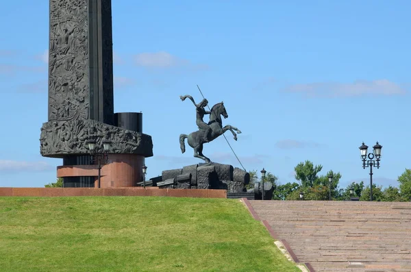 Moskou Rusland Augustus 2017 Het Monument Aan George Poklonnaya Heuvel — Stockfoto