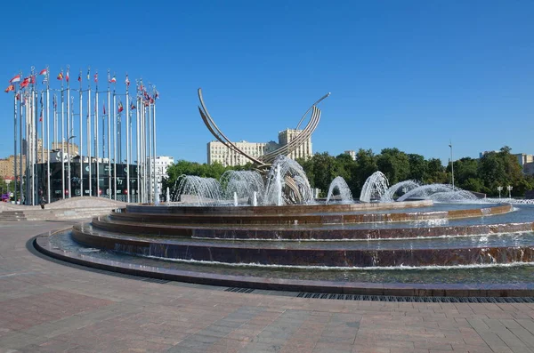 Moscow Russia August 2017 Fountain Abduction Europa Europe Square Belgian — Stock Photo, Image