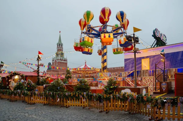 Moscow Russia December 2017 Christmas New Year Fair Red Square — Stock Photo, Image