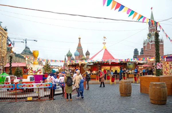 Moskau Russland Dezember 2017 Weihnachts Und Neujahrsmesse Auf Dem Roten — Stockfoto