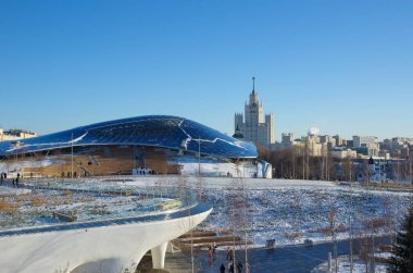 Moskova, Rusya - 9 Ocak 2018: The View cam çatı 