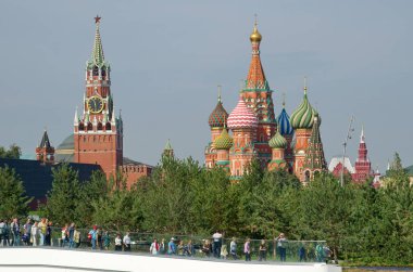 Moskova, Rusya - 12 Eylül 2017: Doğal peyzaj Park 