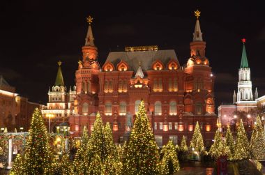 Moskova, Rusya - 10 Ocak 2018: yeni yıl ve Noel Moskova'da. Festivali 