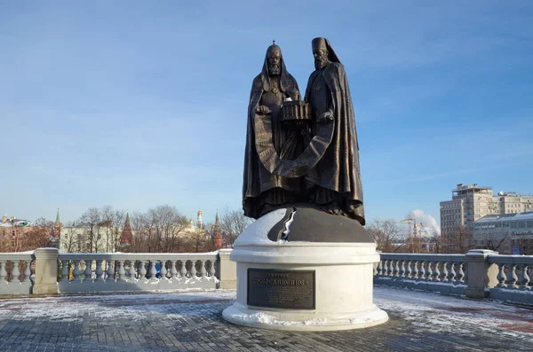 Mosca Russia Gennaio 2018 Composizione Scultorea Riunione Presso Cattedrale Cristo — Foto Stock