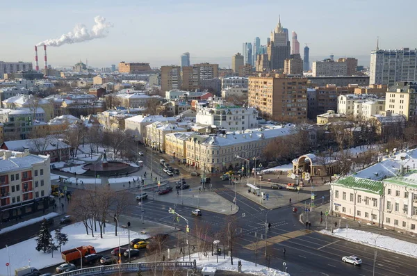 Moskva Ryssland Januari 2018 Visa Moskva Vintern Från Observationsdäck Katedralen — Stockfoto