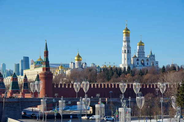 Vue Hiver Kremlin Moscou Pendant Les Vacances Noël Moscou Russie — Photo
