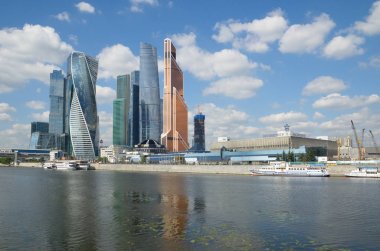 Moskova, Rusya - 10 Ağustos 2017: kule Moskova Uluslararası İş Merkezi 