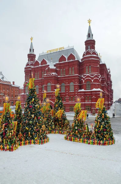 Moscú Rusia Febrero 2018 Festival Moscú Maslenitsa 2018 Plaza Manege — Foto de Stock