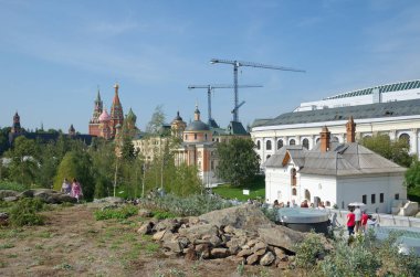 Moskova, Rusya - 12 Eylül 2017: Doğa ve manzara Park Zaryadye, Moskova Merkezi