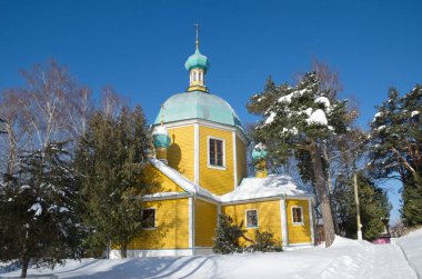 Spaso-Blakhernai Manastırı. Kilisesi, St. Dimitry Solunsky in. Rusya, Moscow region, Dmitrov bölgesi, Dedenevo