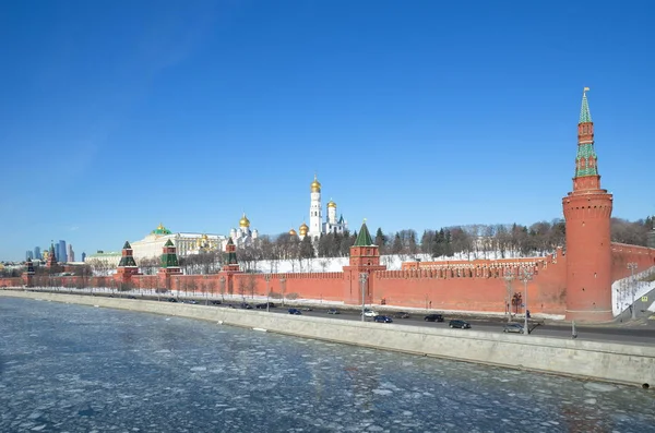 Moscow Kremlin Kremlin Embankment Sunny Day Moscow Russia — Stock Photo, Image