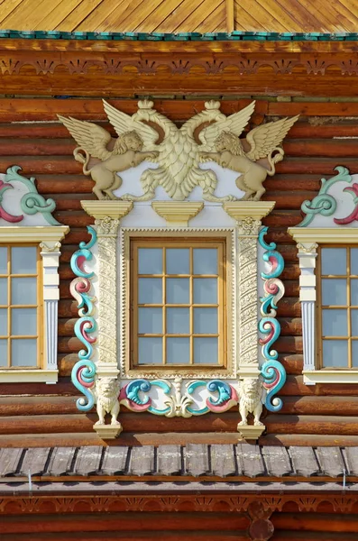 Dekoratív Ablak Palota Cár Alekszej Mihajlovics Kolomenskoye Parkban Moszkva Oroszország — Stock Fotó