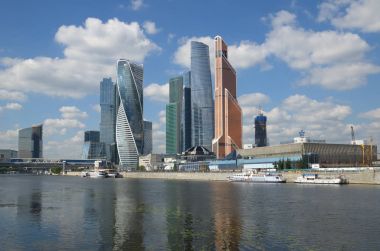 Moskova, Rusya - 10 Ağustos 2017: Kule Moskova Uluslararası İş Merkezi (Mibc) 