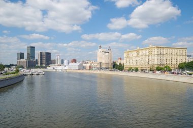 Moskova, Rusya - 10 Ağustos 2017: Yaz görünümü Krasnopresnenskaya set of 