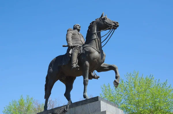 Moskwa Rosja Maja 2018 Pomnik Rosyjski Generał Michaił Kutuzov Pobliżu — Zdjęcie stockowe