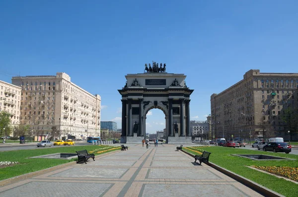 Moscú Rusia Mayo 2018 Puerta Triunfal Arco Triunfal Plaza Victoria — Foto de Stock