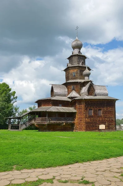 Suzdal Rosja Lipca 2019 Muzeum Architektury Drewnianej Życia Chłopskiego Kościół — Zdjęcie stockowe