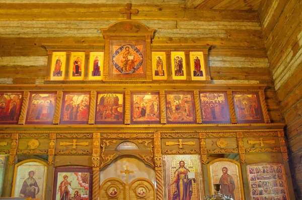 Suzdal Russia July 2019 Iconostasis Transfiguration Church Village Kozlyatevo Kolchuginsky — Stock Photo, Image