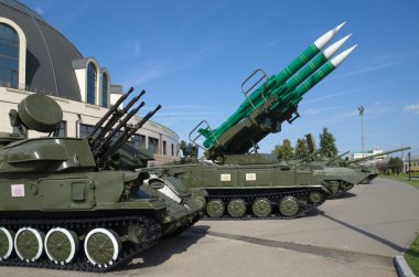 Tula, Rusya - 12 Eylül 2019: Tula Eyalet Silah Müzesi. Zsu-23-4 