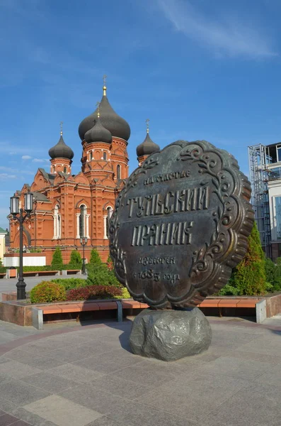 Tula Russia September 2019 Monument Tula Gingerbread Background Assumption Cathedral — Stock Photo, Image