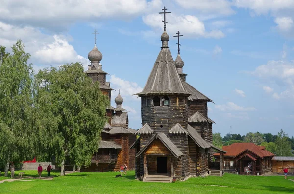 Suzdal Rusya Temmuz 2019 Ahşap Mimari Köylü Yaşamı Müzesi Patakino — Stok fotoğraf