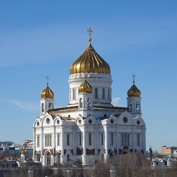 Весняний Вид Собору Спасителя Христа Москві Росія — стокове фото