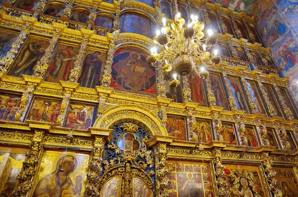 Yaroslavl Rusia Julio 2019 Interior Iglesia Elías Profeta Iconostasio —  Fotos de Stock