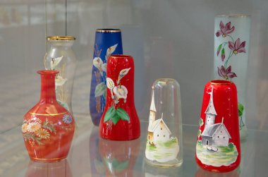 Gus-Khrustalny, Vladimir bölgesi, Rusya - 18 Ağustos 2018: Maltsov 'dan sonra adlandırılan kristal müzesi sergileri