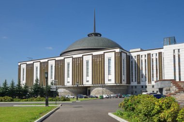 Moskova, Rusya - 31 Ağustos 2017: Merkez Müzesi zafer Park Poklonnaya tepe üzerinde büyük Vatanseverlik Savaşı