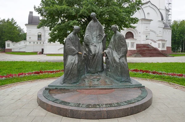 Yaroslavl Russia July 2019 Sculpture Trinity Assumption Cathedral Golden Ring — Zdjęcie stockowe