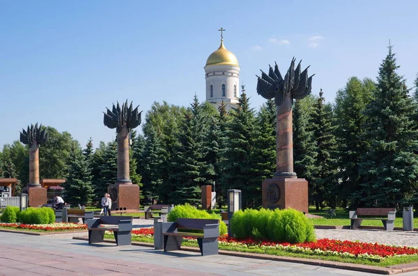 Moscou Russie Août 2017 Victory Park Sur Colline Poklonnaya Stèles — Photo