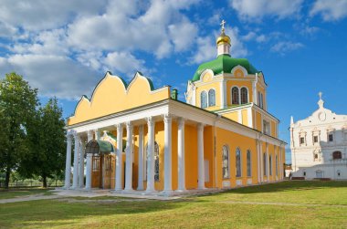 Ryazan, Rusya - 17 Ağustos 2018: Tarihi ve mimari müze rezervinde İsa 'nın doğumunun katedrali 