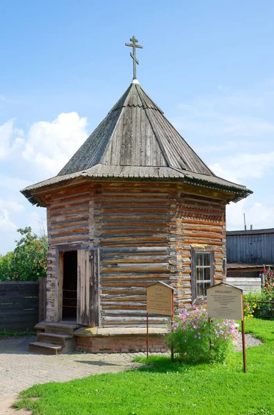 スズダル ロシア 7月26 2019 ベドリーノ コヴロフスキー地区の村からチャペル 木造建築と農民の生活の博物館 ロシアの黄金の指輪 — ストック写真