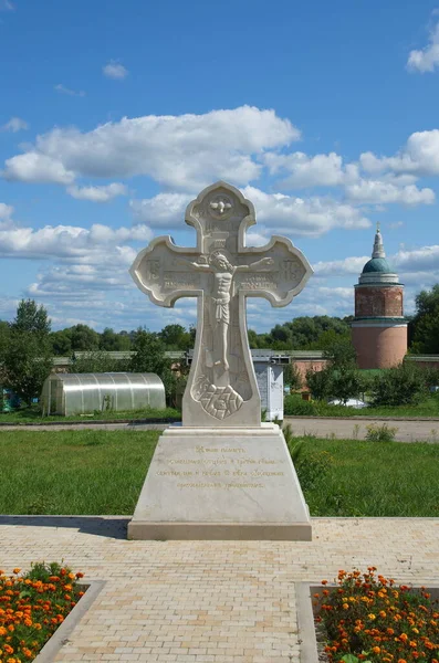 Cross Worship Territory Epiphany Old Golutvin Monastery Kolomna Russia — Stock Photo, Image