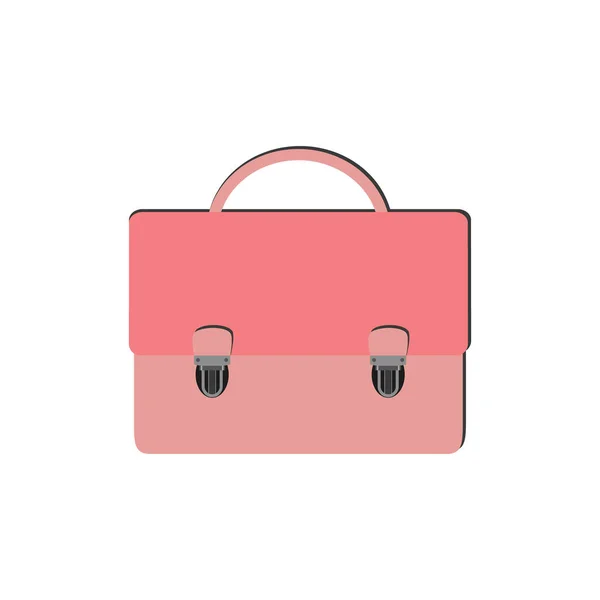 Pink Briefcase Clasps Isolated Background — Stock Vector