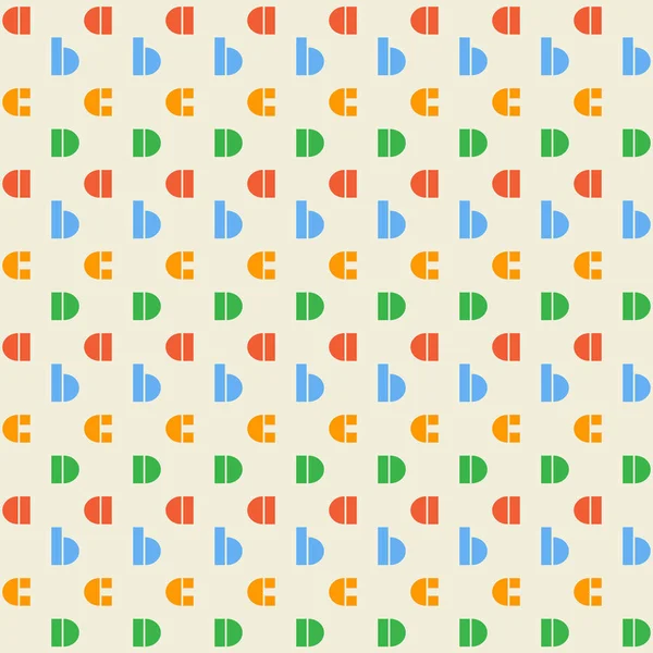 Geometrik tarzda renkli harflerle kusursuz arkaplan