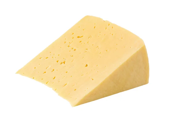 Сыр, вырезанный на белом — стоковое фото