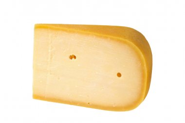 Eski Amsterdam peynir dilim izole kapatmak