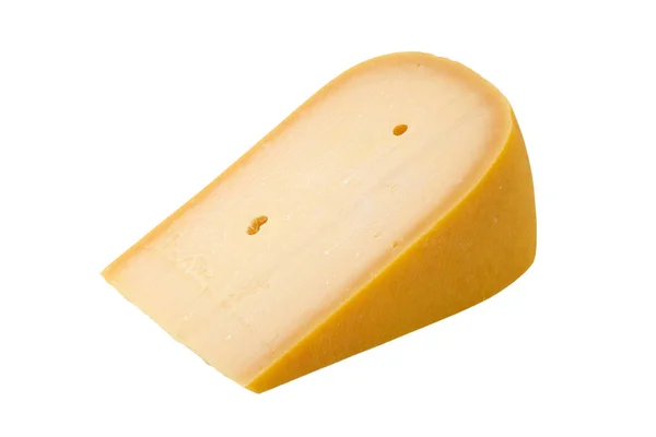 Velha fatia de queijo Amsterdam isolado — Fotografia de Stock