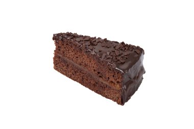 Beyaz arka planda izole çikolatalı kek 