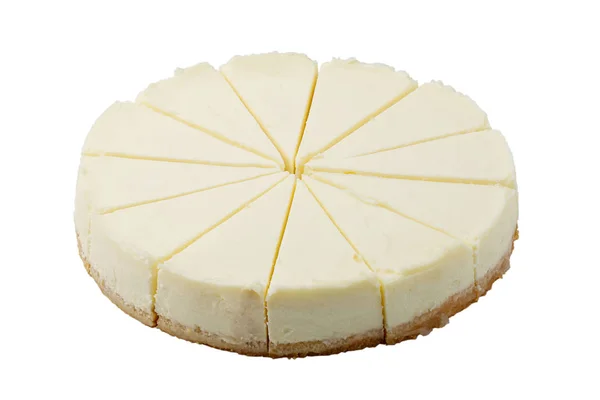 Torta di formaggio pianura su sfondo bianco isolato — Foto Stock