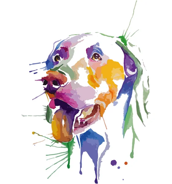 Portrait coloré de chien dans la technique du pop art — Image vectorielle