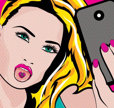 Sanat kadın alarak selfie