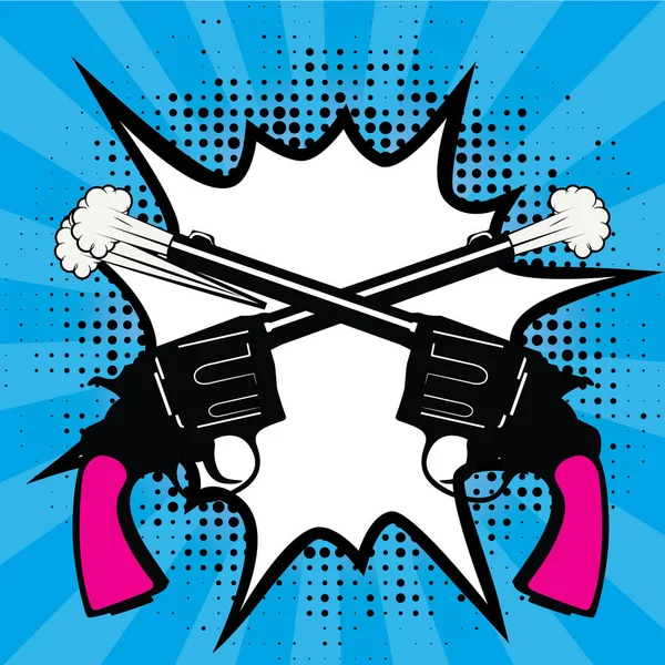 Pop art guns - Stok Vektor