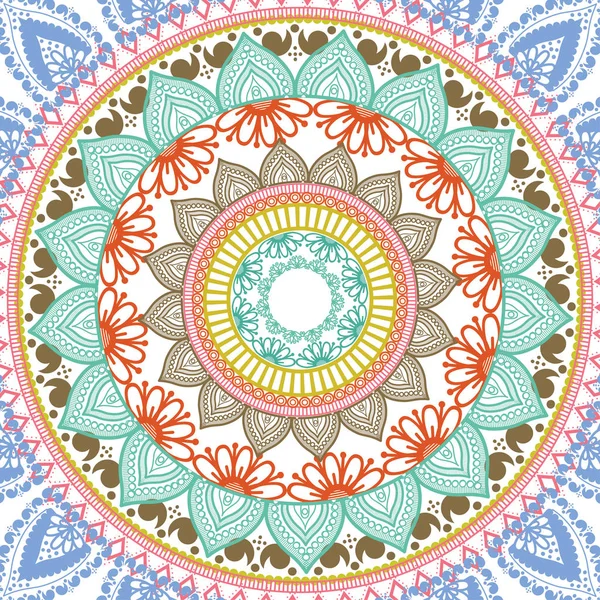 Etnis Flower Mandala - Stok Vektor